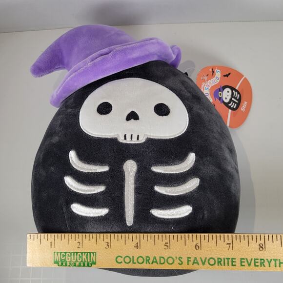 Squishmallows Stix Halloween Skeleton Plush 2022 Purple Witch Hat 10” With Tags - Picture 7 of 15
